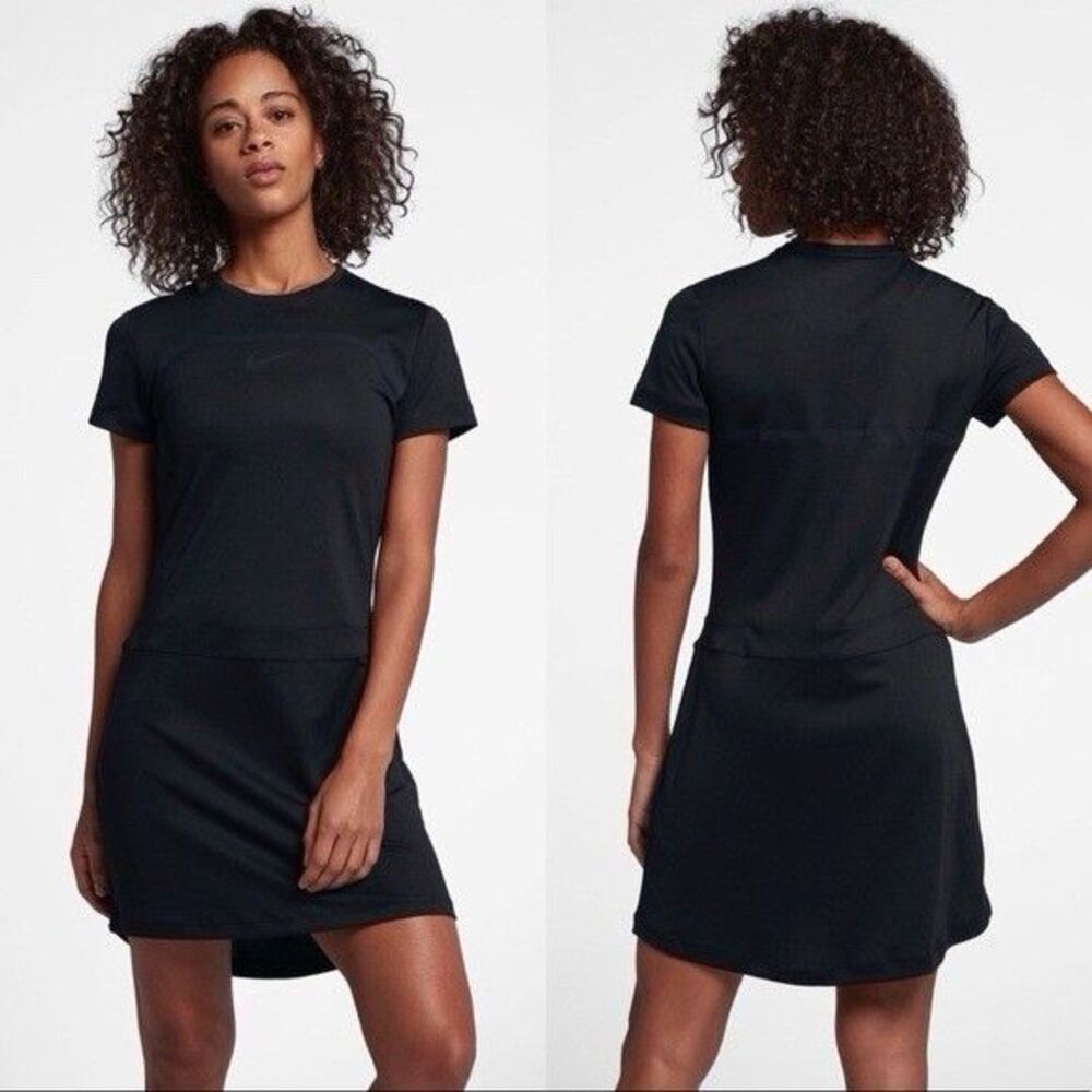 Nike Golf Dri-Fit Dress Womens Sz XL Black Cap Sleeve Pullover Tennis Pickleball